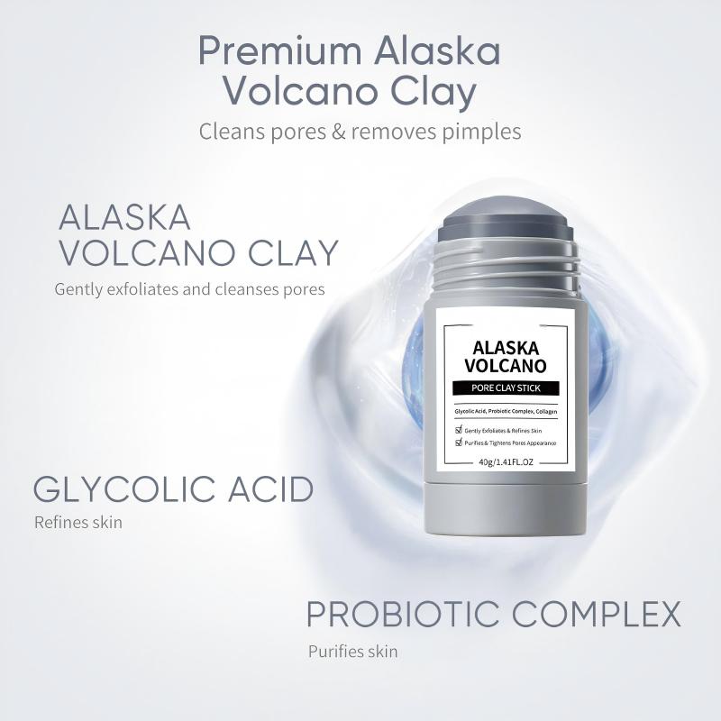 Pore Clay Stick Mud Face Mask Stick Deep Cleansing Face Mask Alaska Volcano Skincare Moisturizer Charcoal Facial
