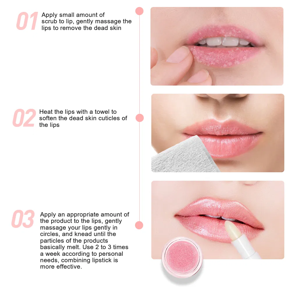 Moisturizing Exfoliating Skin Care Strawberry Flavor Pink Body Face Lip Scrub
