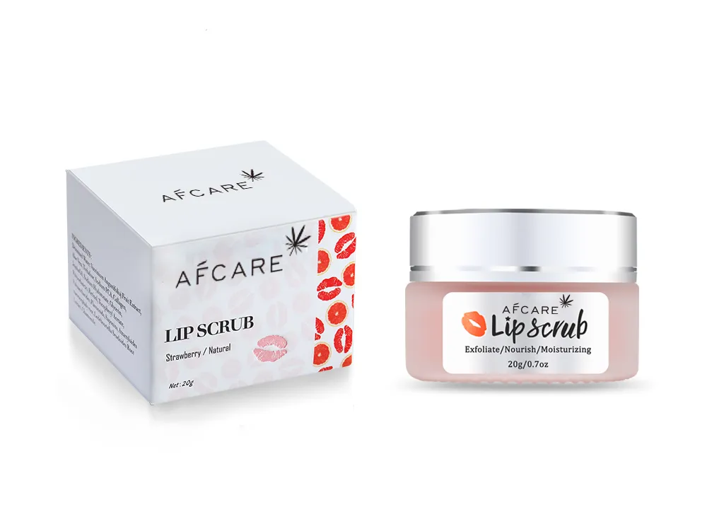 Moisturizing Exfoliating Skin Care Strawberry Flavor Pink Body Face Lip Scrub