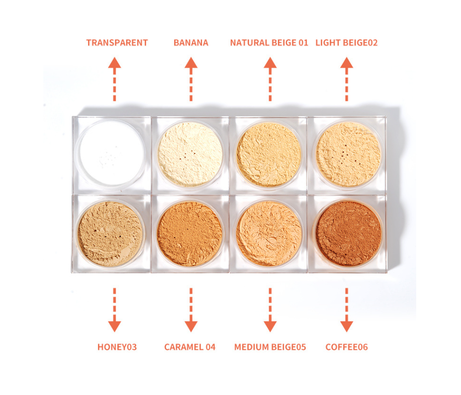 Private Label 8 Colors Vegan Loose Setting Powder Face Oil Control Waterproof Matte Loose Powder