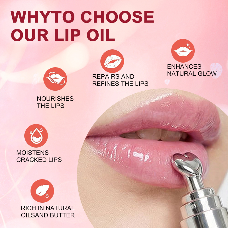 HALORINNA OEM Cherry Pink Lip Plumping Oil Private Label Color Changing Lip Serum Vitamin C Jojoba Oil Organic Moisturizer
