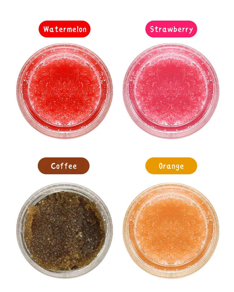 Wholesale Custom 15g Natural Shea Butter Lightening Vegan Organic Private Label Exfoliating Sugar Lip Scrub