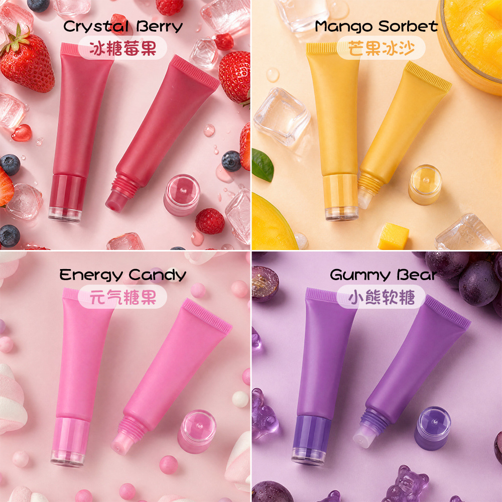Custom Logo Plump Lip Makeup Private Label Lip Plumper Gloss Fruit Enhancer Plumping Lip Gloss Oil