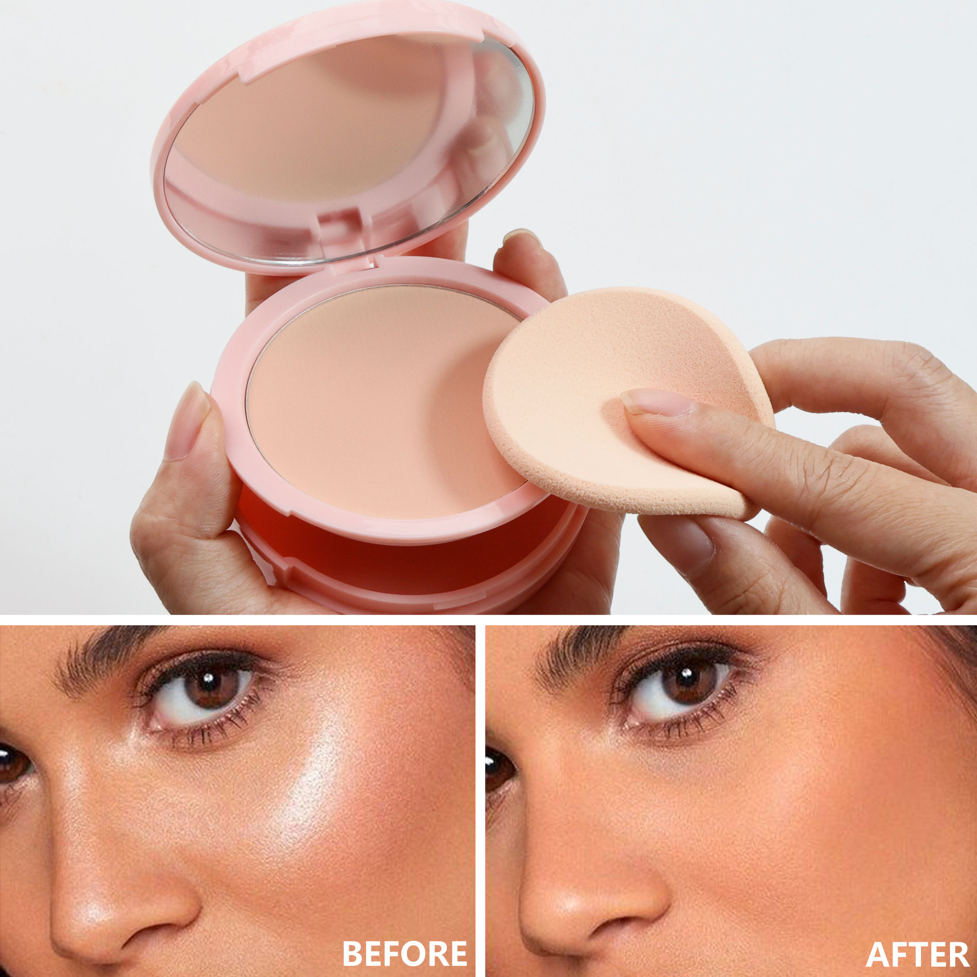 Custom Logo Oil Control Pressed Compact 15 Colors Matte Finish Waterproof Makeup Face Setting Powder