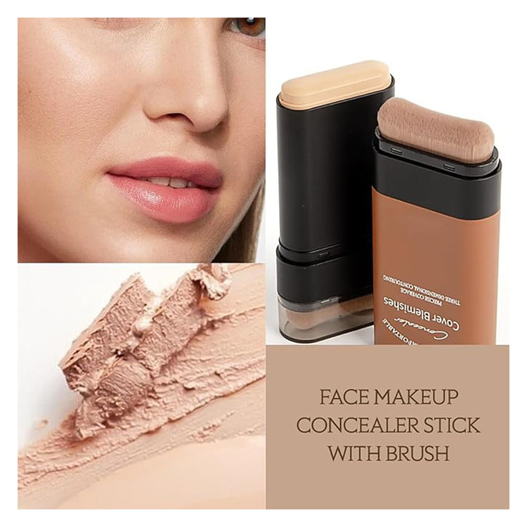 Natural Foundation Makeup Hydrating Lightweight Foundation Stick Oil-Control Pressed Powder with Concealer for All Types Skin