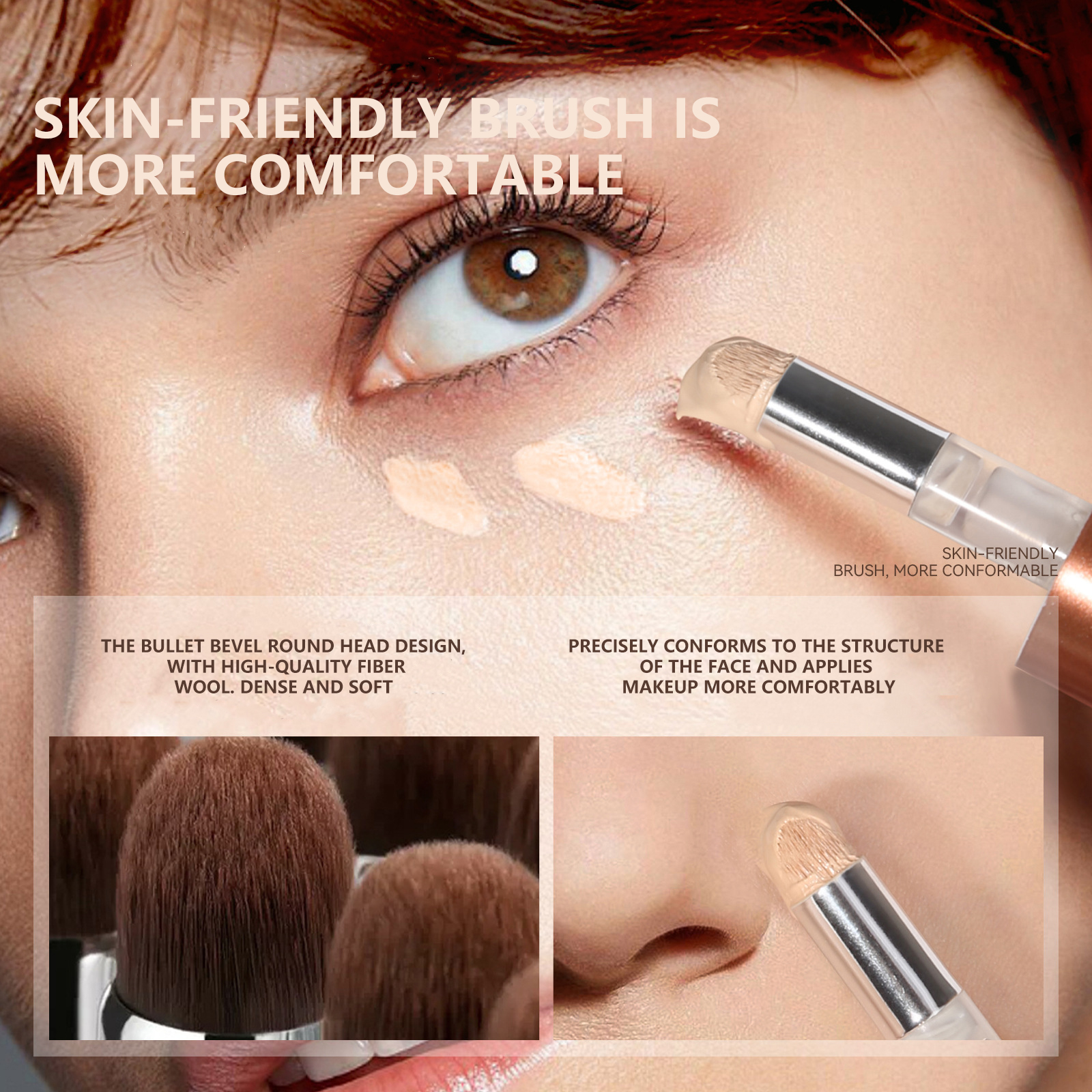 DEROL Natural Nude Cream Concealer Palette Moisturizing Liquid Pencil for Face Skin Contour Covers Acne Marks Dark Mineral