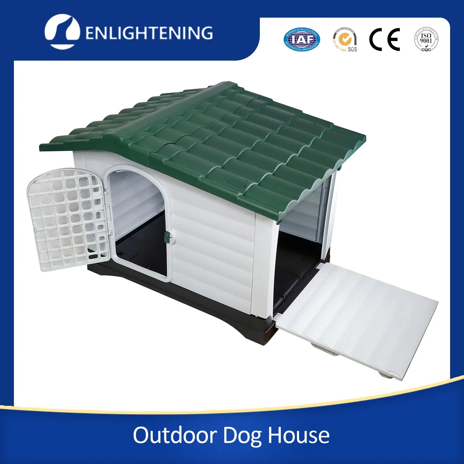 Wholesale Two Doors Outdoor Indoor Waterproof Plastic Pet Dog House Dog Kennel Removable Breathable OEM Custom Modern Luxury Plastic Dog House