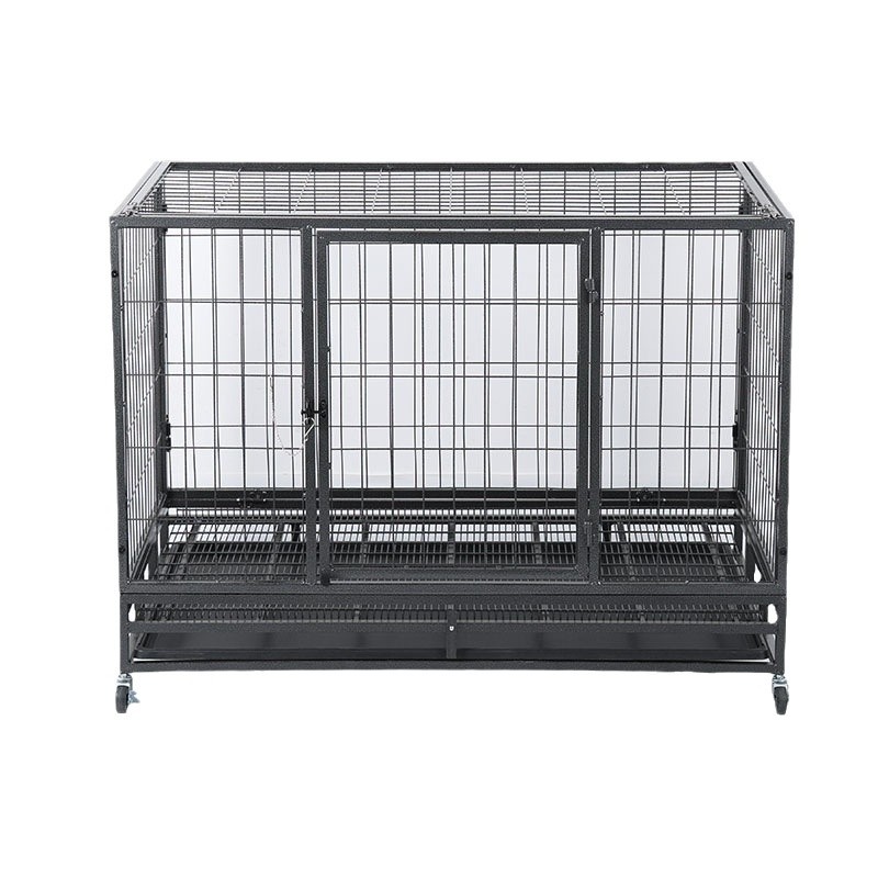 Heavy-Duty Metal Dog Kennels &amp; Crates for Large Dogs Easy-to-Assemble Pet Pens with Wheels and Detachable Trays