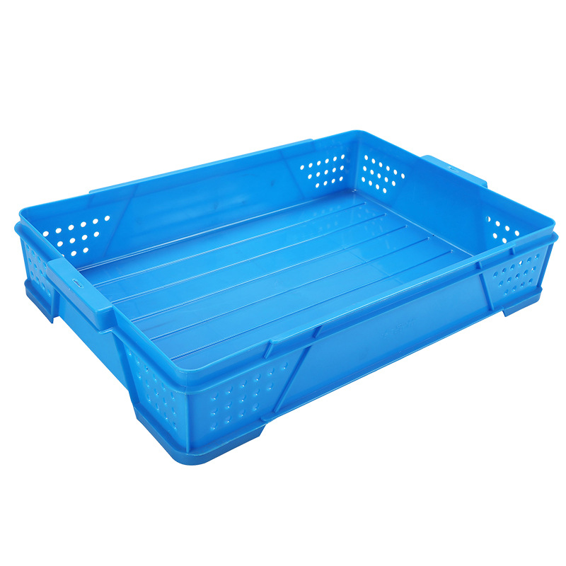 Customized Plastic Bread Tray Mesh Fruit Vegetable Basket Food Grade Plastic Crates Stackable Food Box