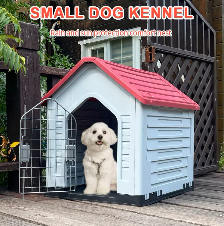 Modern Outdoor Foldable Plastic Dog Kennel Sustainable Pet Shelter with Animal Pattern for Living Room Dog House