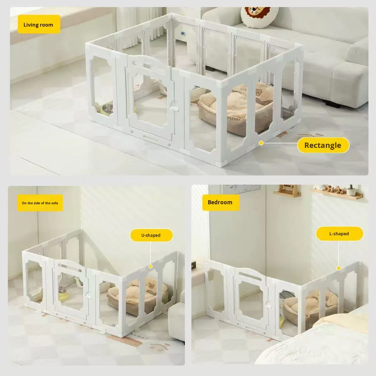 Wholesale Pet SuppliesTransparent Dog Playpen Acrylic Pet Enclosure Thickened HDPE Panels for Indoor Puppy Room Multi-Scene Use