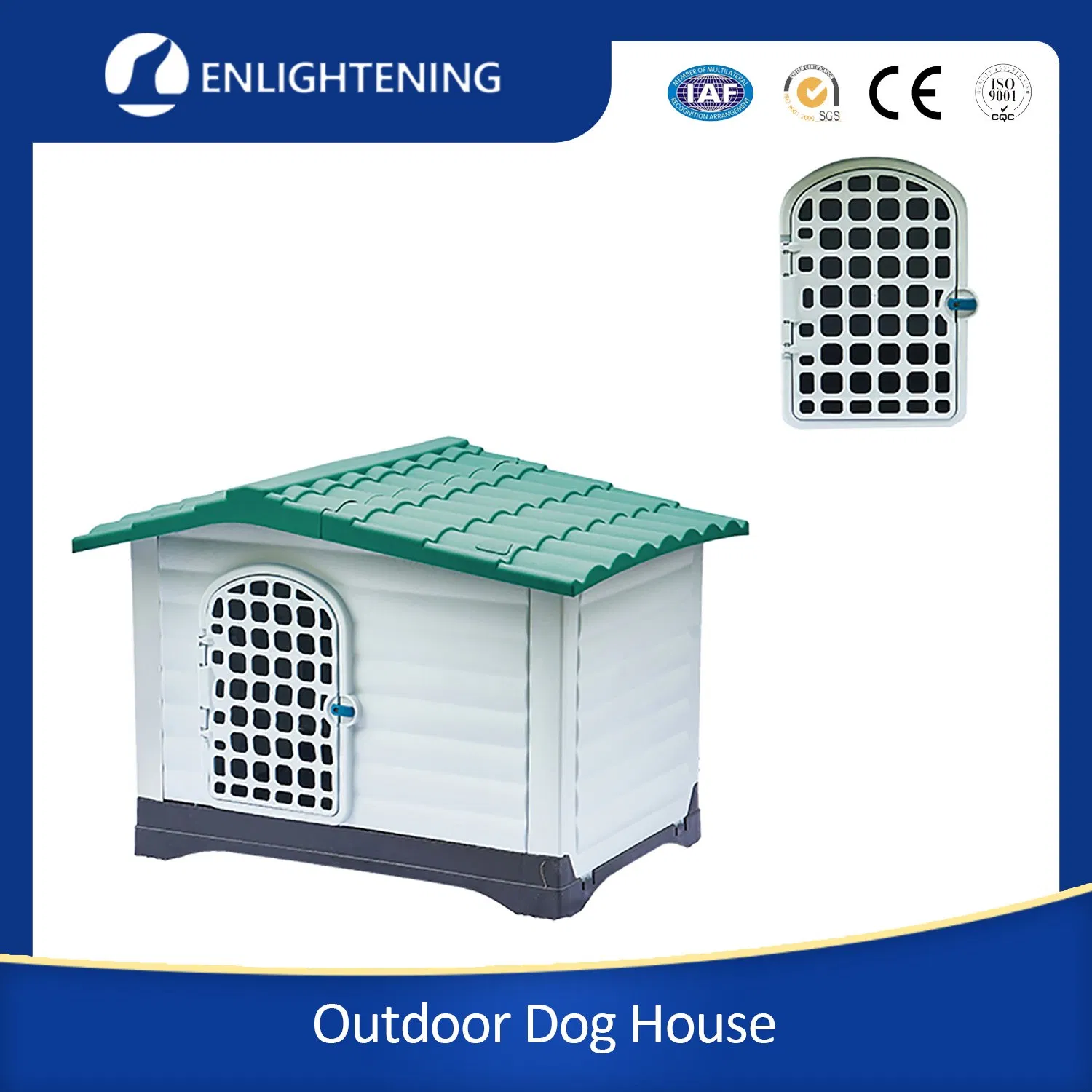 Wholesale Two Doors Outdoor Indoor Waterproof Plastic Pet Dog House Dog Kennel Removable Breathable OEM Custom Modern Luxury Plastic Dog House