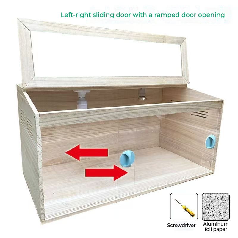 New Portable Durable Eco-Friendly Wooden Cage Openable Top Hamster House Small Animals Guinea Pigs Featuring