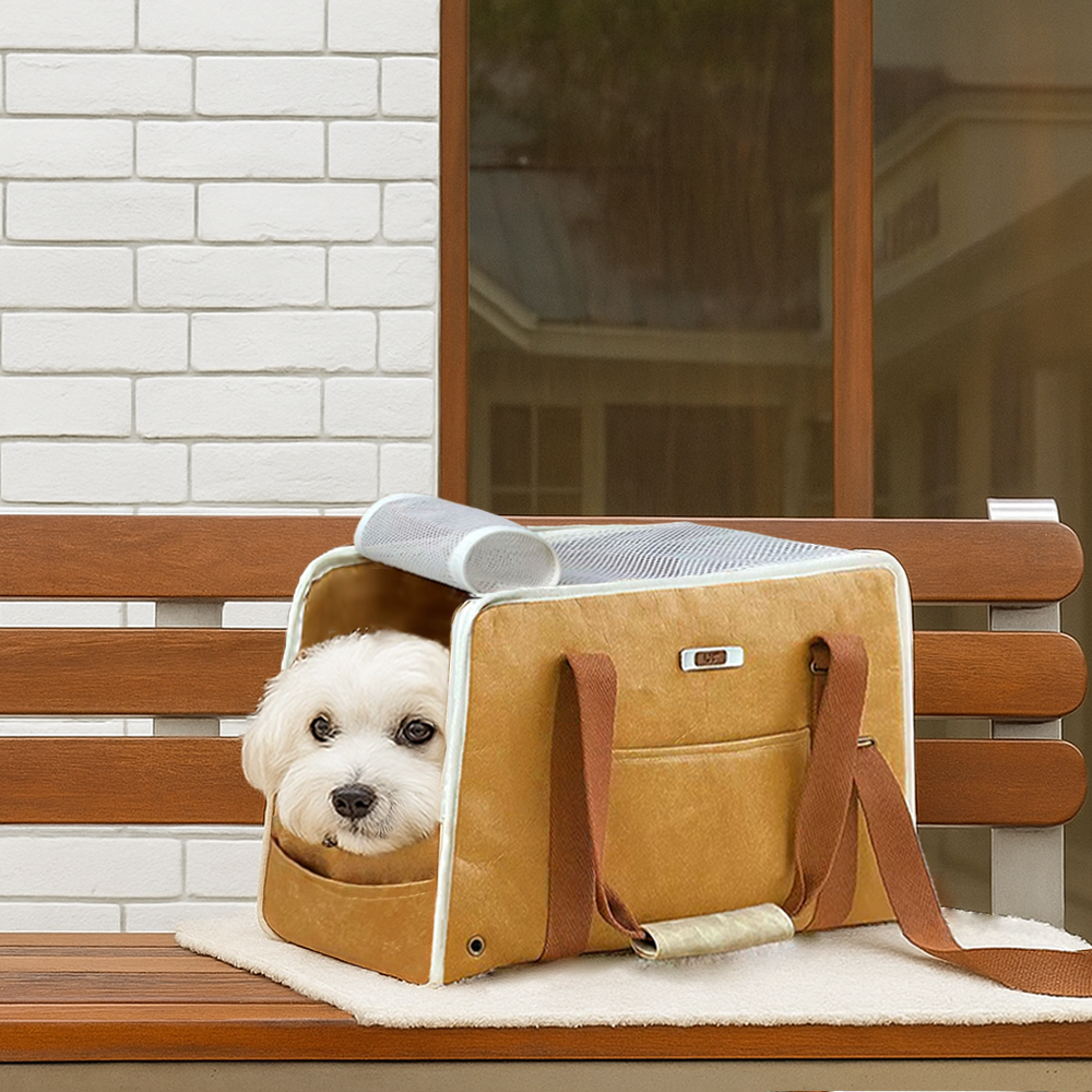 Hot Sale Custom Logo Polyester Foldable Zipper Portable Pet Carrier Soft Sided Travel Cat Dog with Breathable Mesh and Padded