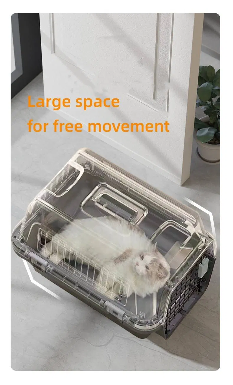 2025 New Design Airline Approved Luxury Plastic Pet Carrier Custom Wholesale Dog Cat Travel Cage Breathable Pet Air Box