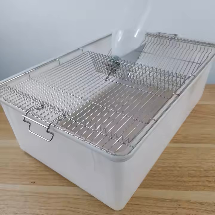 Ventilated Small Rodent Cage with Removable Tray BPA-Free Plastic, Odorless, for 2-4 Hamsters/Mice