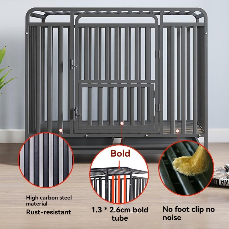 Heavy Duty Furniture Style Portable Foldable Metal XXXL Dog Crate Kennel with Button Lock Pet Furniture