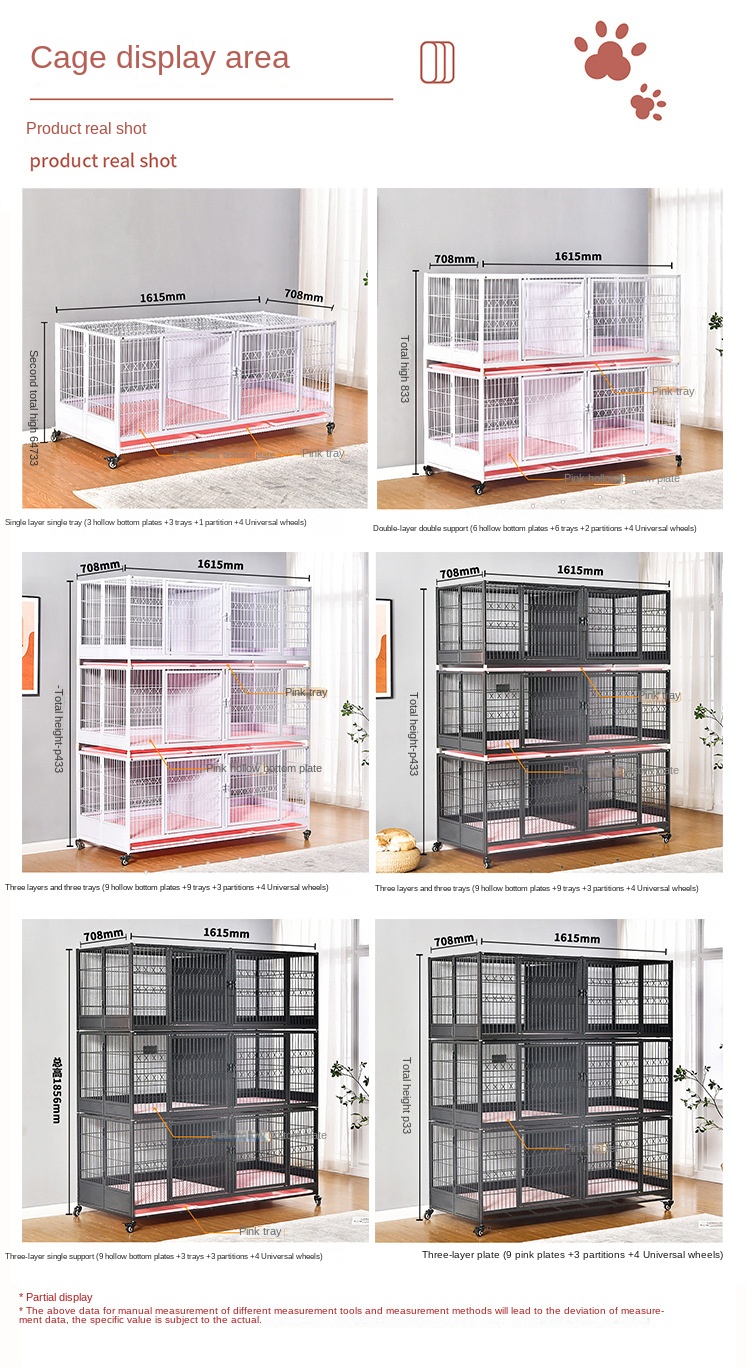 Professional 3-Layer Folding Cat Cage Commercial Breeding Cage