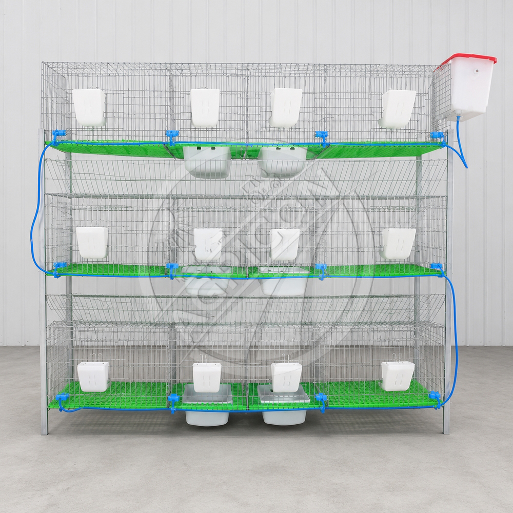 New Rabbit Breeding Cages Galvanized Steel H Type Easy Clean Removable Tray for Commercial Meat Rabbit Farm 15-20 Year Lifetime