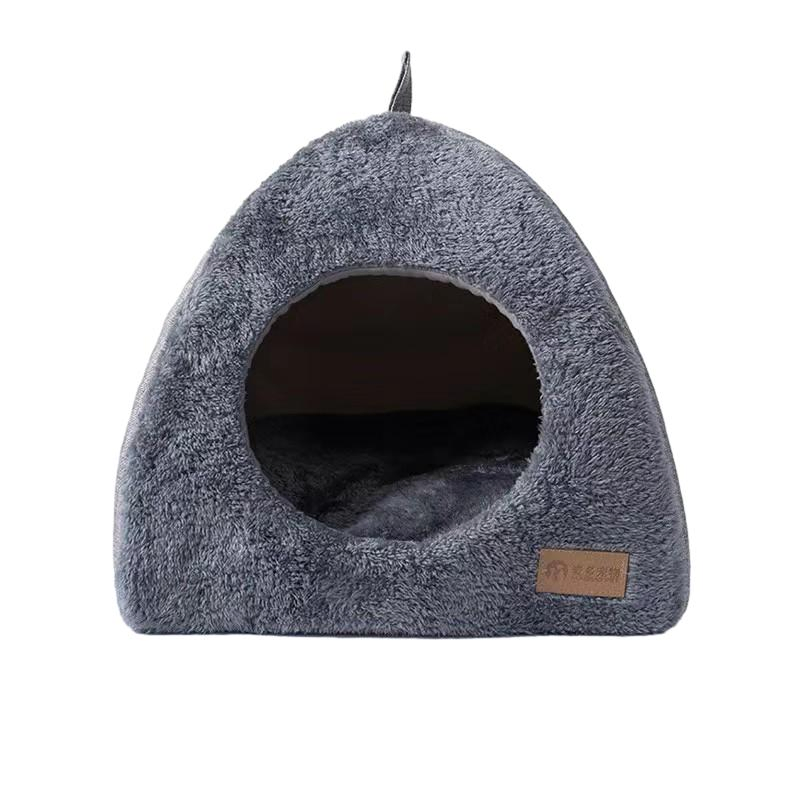 Wholesale Foldable Cat Nest Bed Mat Warm Arctic Velvet Triangle Use Double Sided Dog House Soft Pet Cat Bed House
