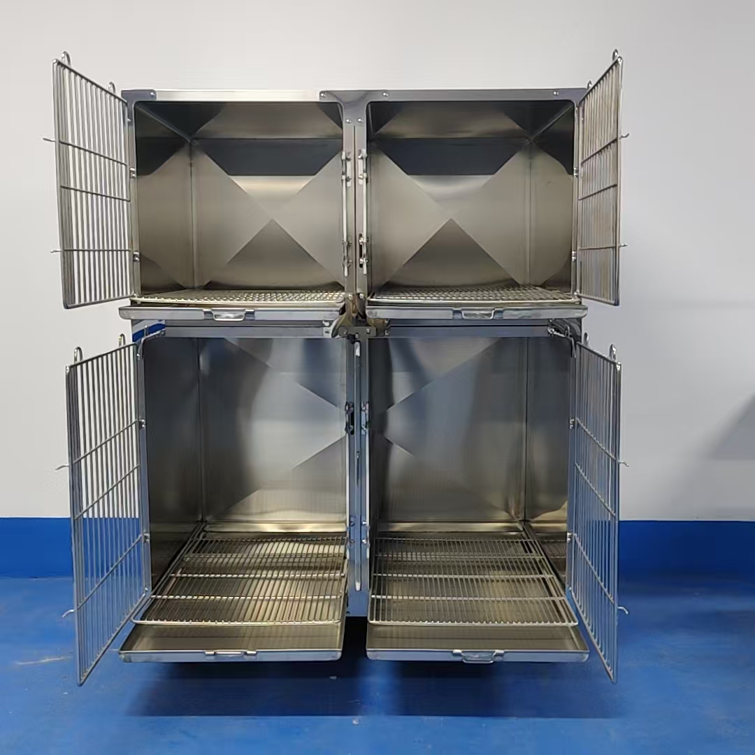 Solid Pattern Easy Disassembly Expandable Training Crate Stainless Steel Metal Tray Dog Cage Button Washable Chew-Proof Crate
