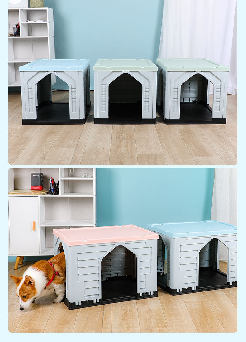 Outdoor Rainproof Dog Kennel and Pet House Rural Courtyard Villa Made of Plastic Sunscreen Dog Shed for Comfort and Shelter
