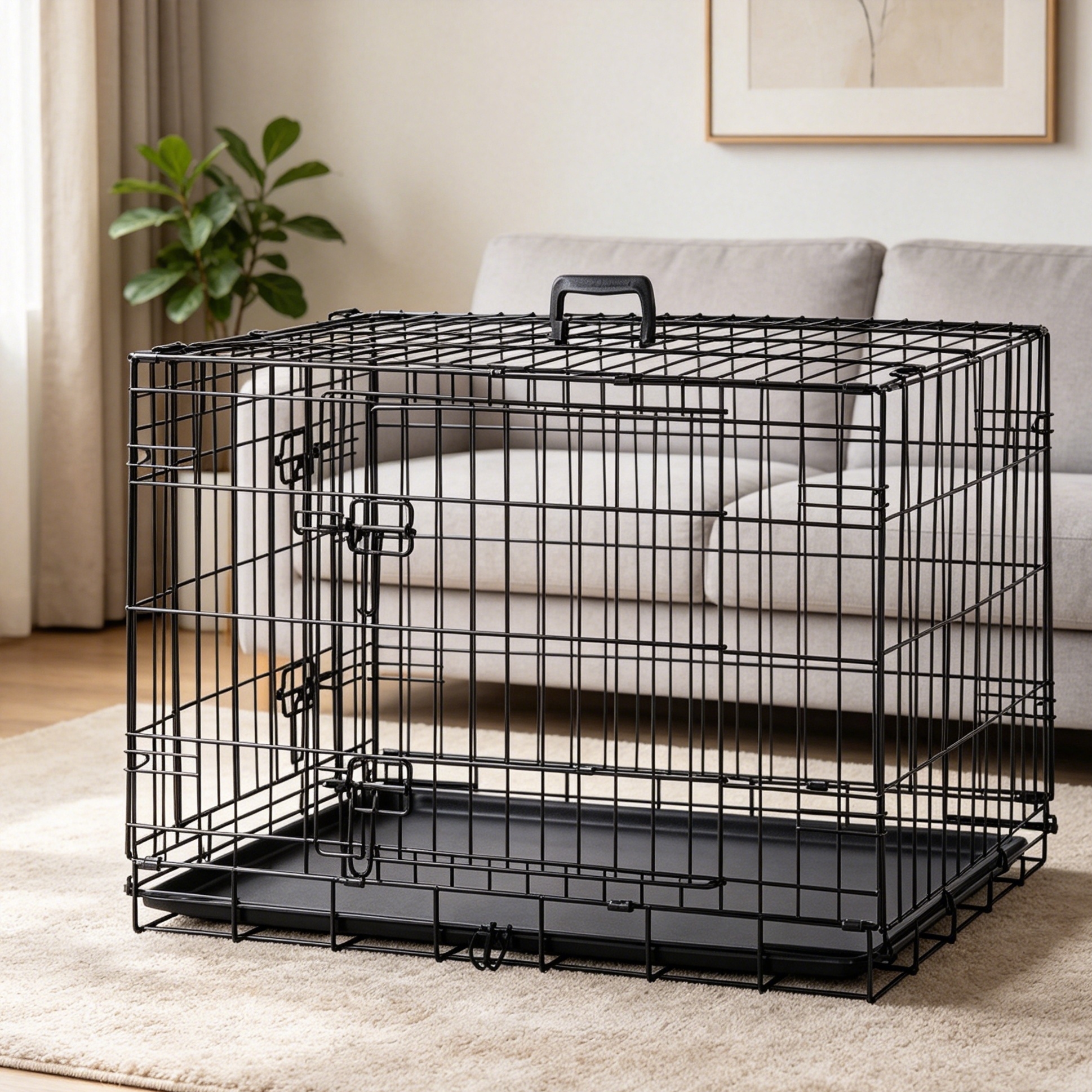 Extra Spacious General Pet Cage Equipped With Full Removable Tray Easy Cleaning Maintain Hygiene Control Odor for Long Term Use