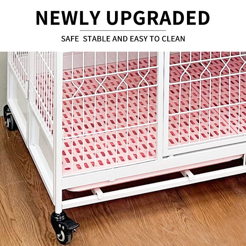 Professional 3-Layer Folding Cat Cage Commercial Breeding Cage, Stackable Steel Square Tube