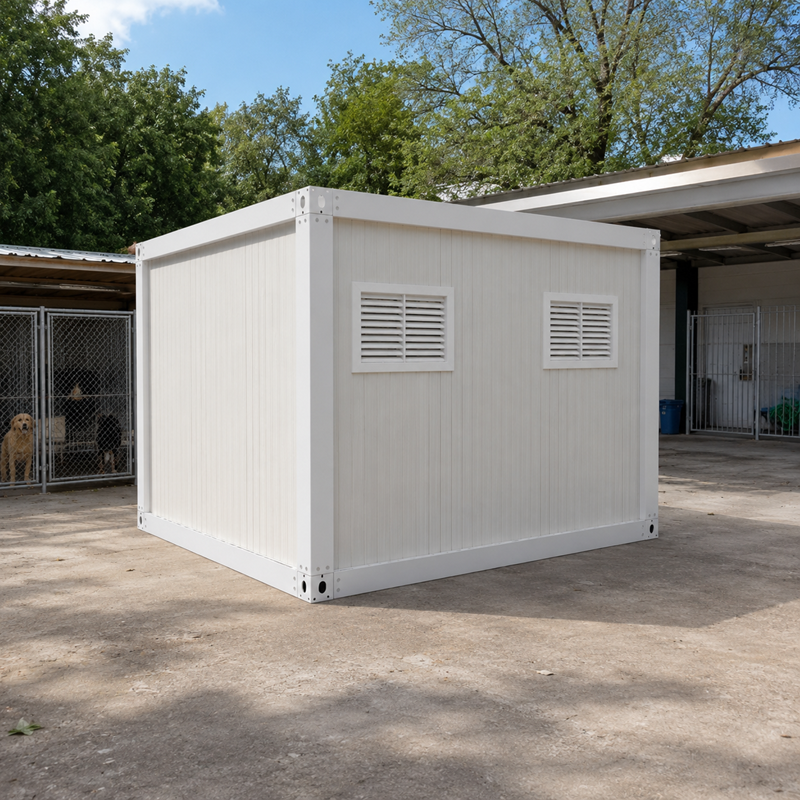 Wholesale Modular Prefab Dog Kennel Pet Boarding House Outdoor Container Pet Hotel Insulated Portable Animal Shelter