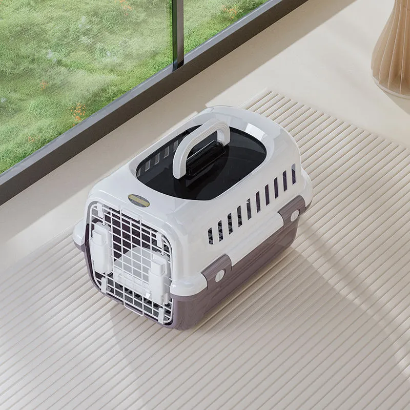 New Design Red Airline Shipping Approved Plastic Travel Transport Cage for Dogs