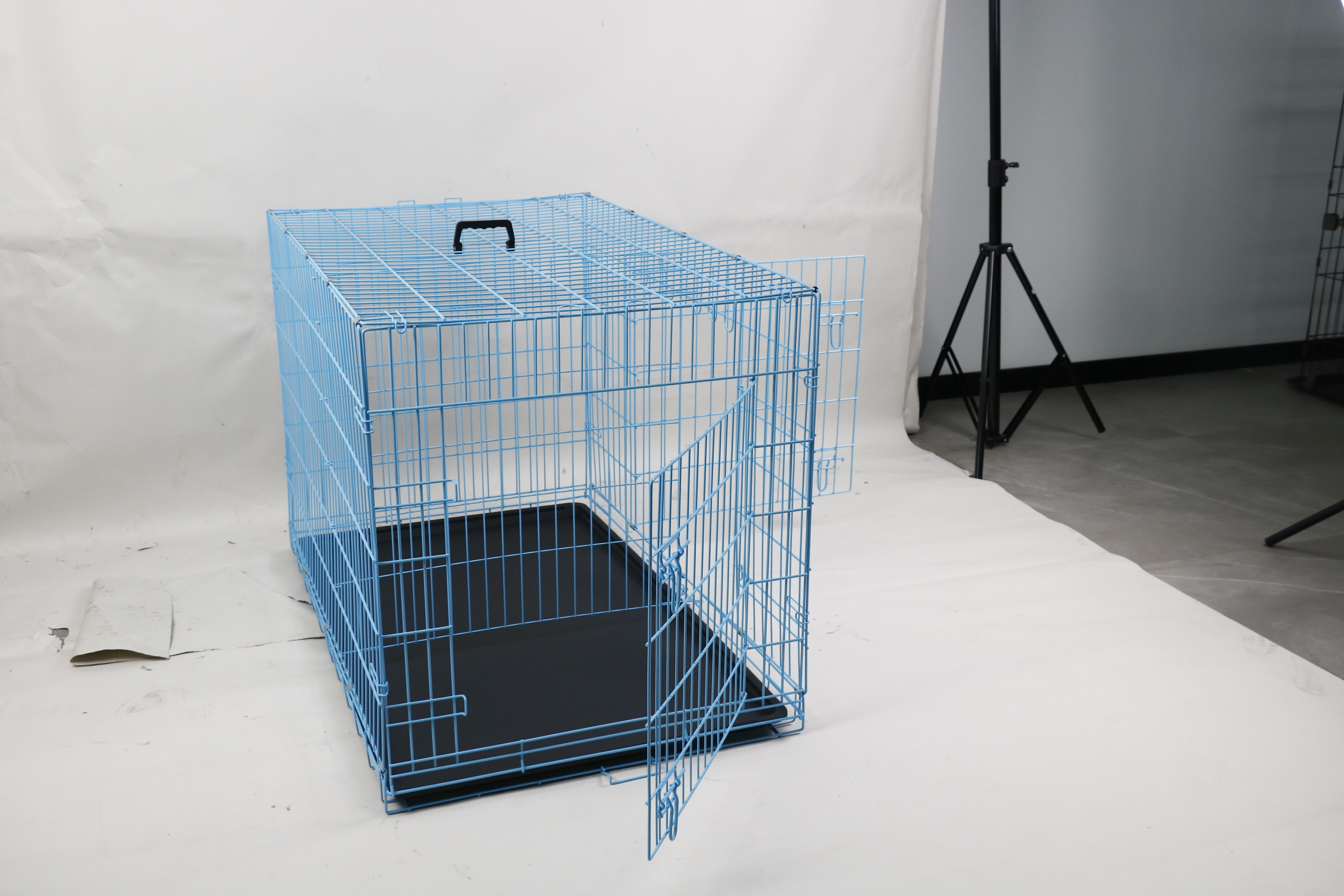 China Factory High Quality Metal Dog Cage Foldable Wire Welded Pet Crate Powder Coated Portable Outdoors Indoors Multiple Sizes