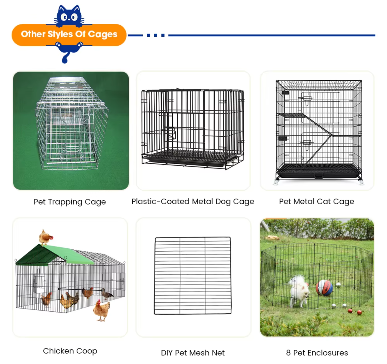 Extra Spacious General Pet Cage Equipped With Full Removable Tray Easy Cleaning Maintain Hygiene Control Odor for Long Term Use