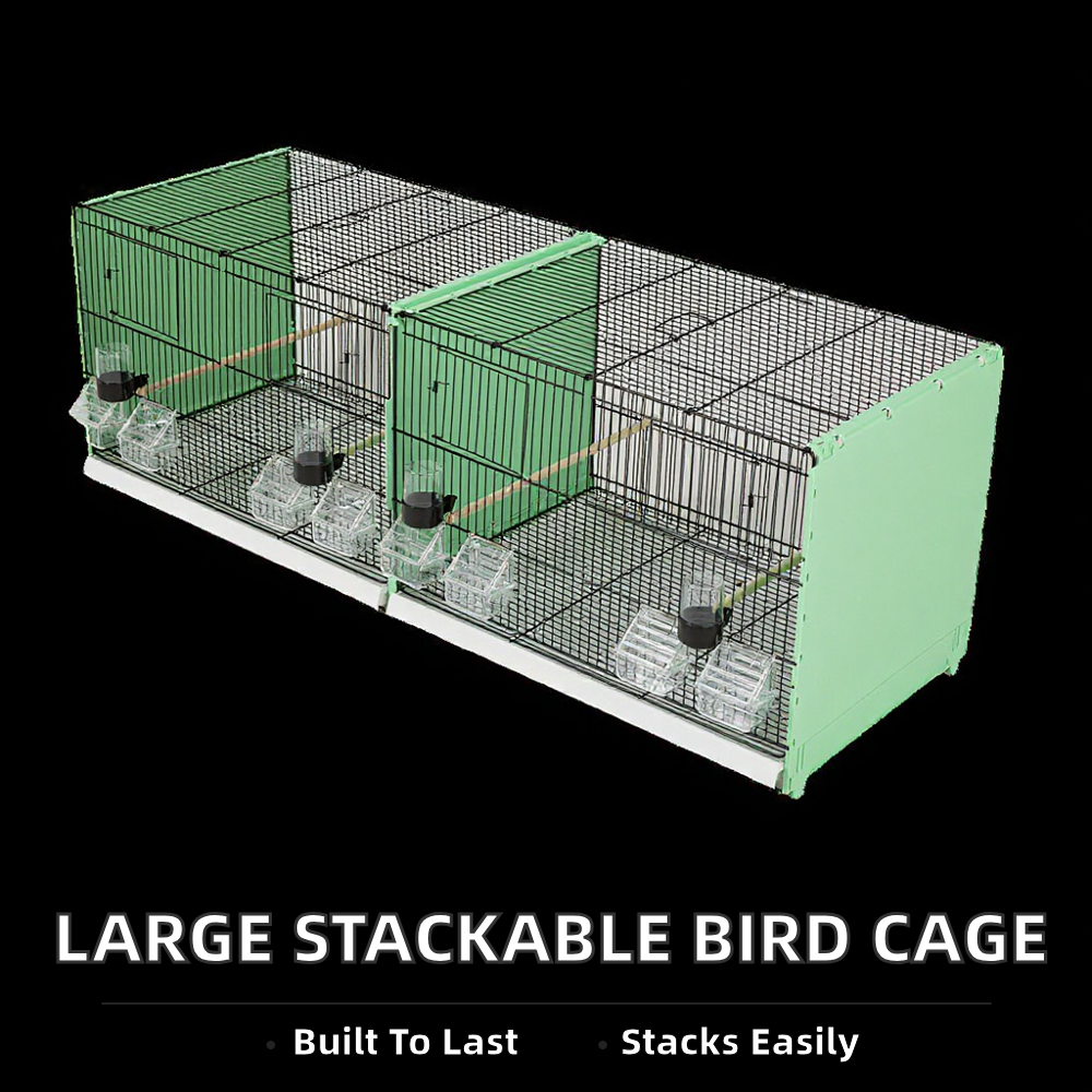 Iron Bird Breeding Cage Modern Style with Solid Pattern Removable Plastic Tray Spacious Easy Clean for Home