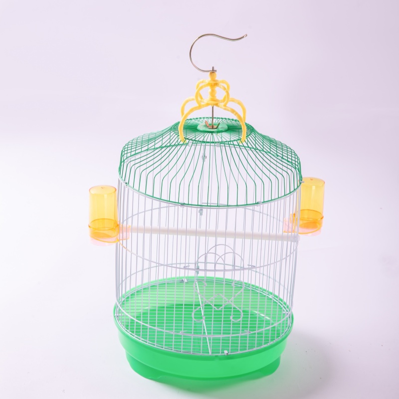 Small Bird Cage Parrots Pigeons Cage White Blue Yellow Pet House Plastic Cage Crate Enclosure with Easy Clean Tray for Birds