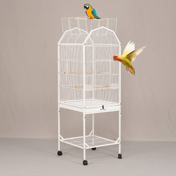 Heavy Duty Rolling Large Bird Cage With Wheels for Sale 46x46x94cm Removable Tray for Parrots Easy Move &amp; Clean Home Aviary