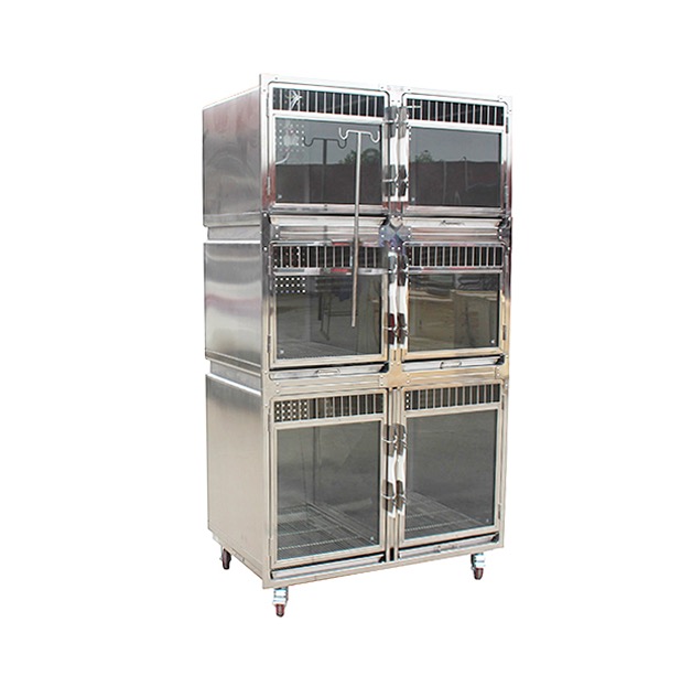 Pujia Wholesale Large Cat Pet Dog Small Animal Cages Stainless Steel Breeder Stackable Cage
