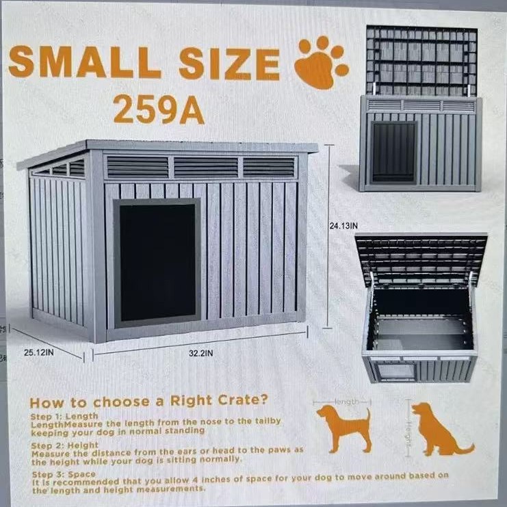 Luxury Plastic Dog House Outdoor Rain- and Cold-Proof Winter-Warm Small Medium and Large Dog Kennel