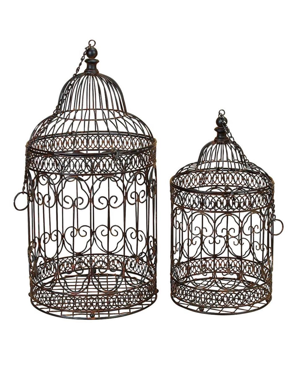Spacious Wrought Iron Metal Bird Cage With Removable Tray And Seed Guard For Large Birds Easy Cleaning Design
