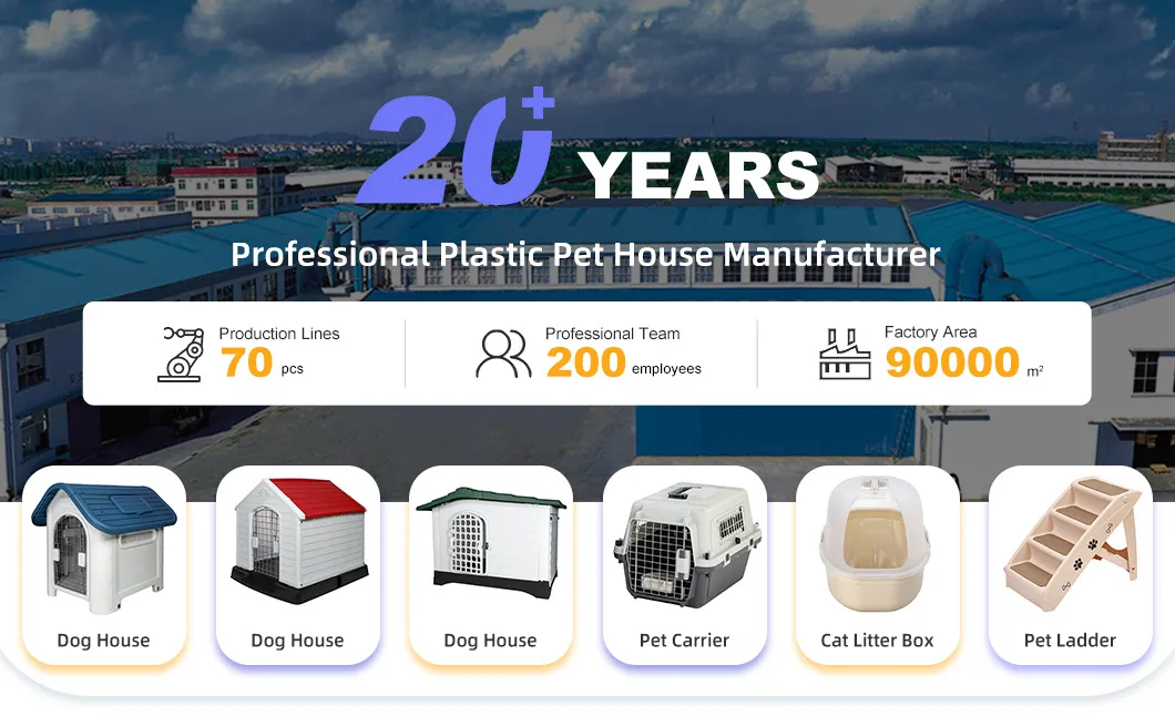 Big Home Furniture Dog House All-Season Availability Outdoor/Indoor Luxury Cat Crate Kennel Eco-Friendly Waterproof Durable Plastic Pet House with Window