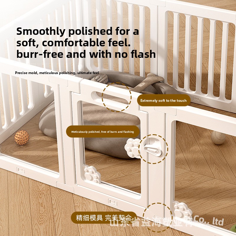 Plastic Dog &amp; Cat Fence Indoor Pet Enclosure Floor-Mounted Small Partition Cage Breathable Waterproof Warm for Home Use