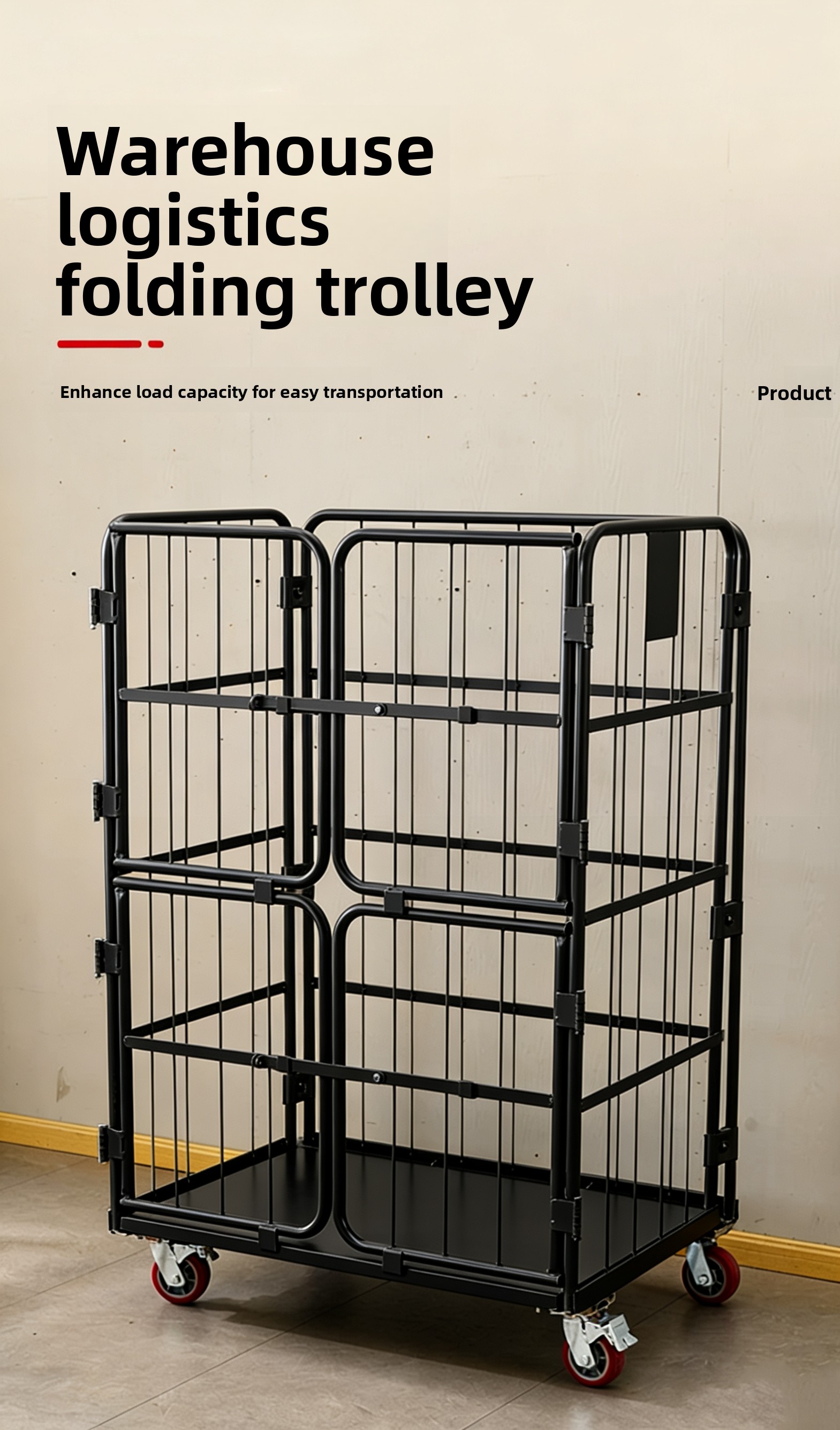 Customizable Wire Mesh Roll Cage Multiple Size Options (E1-E6) Folding Design Braked Wheels YUMEI ZZTC-013 Eco-Friendly
