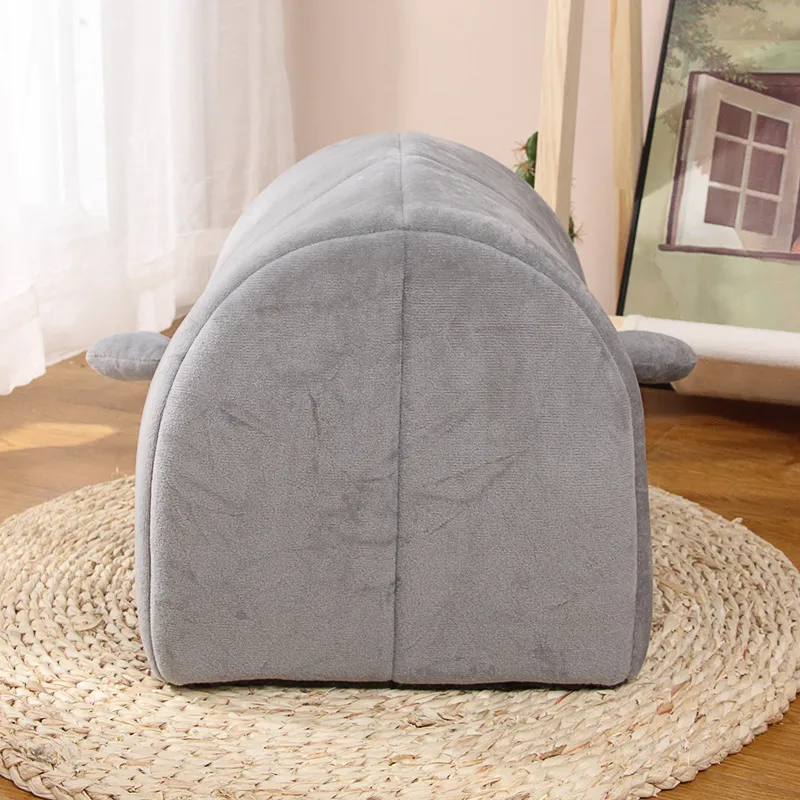 Wholesale Anime Style Dog Bed Plush Stuffed Grey Penguin Warm Cat House
