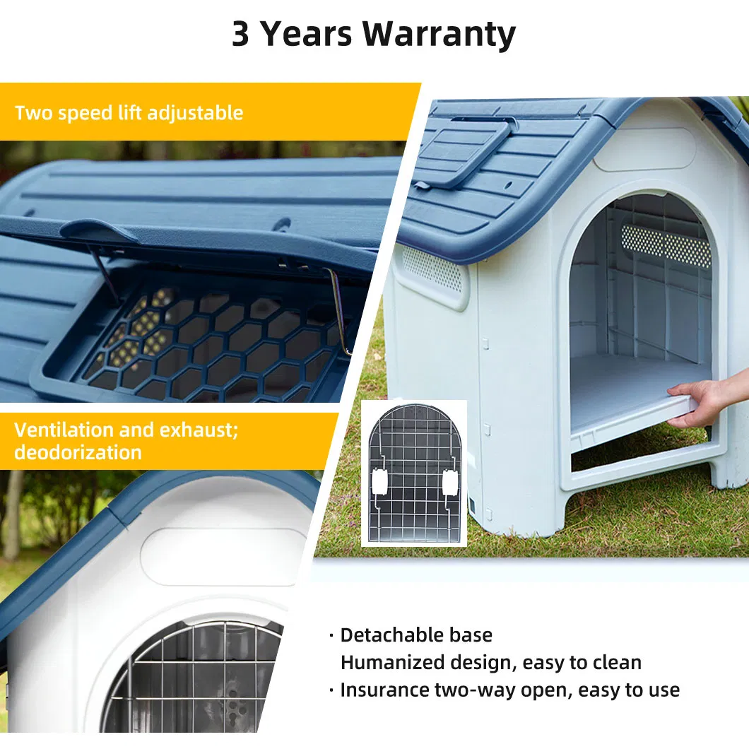 Luxury All-Season Availability Weatherproof Plastic Dog Kennel Insulated Breathable Non Toxic Outdoor/Indoor Pet Dog House for Backyard Garden