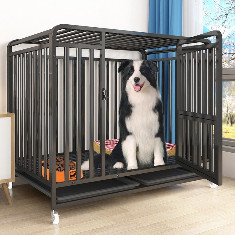 Heavy Duty Furniture Style Portable Foldable Metal XXXL Dog Crate Kennel with Button Lock Pet Furniture