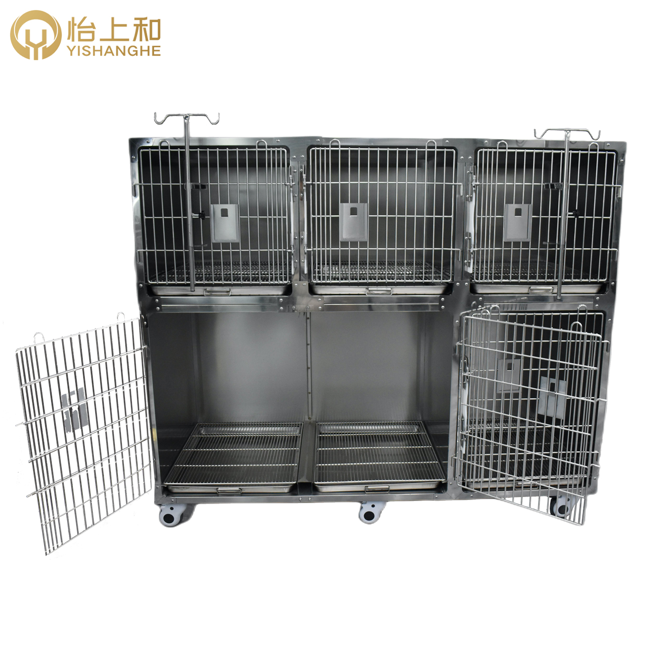 Heavy Duty Large Small Stainless Steel Animal Vet Puppies Pet Dog Kennel Kennels Cat Cages Crate Crates Cage Bank for Dogs