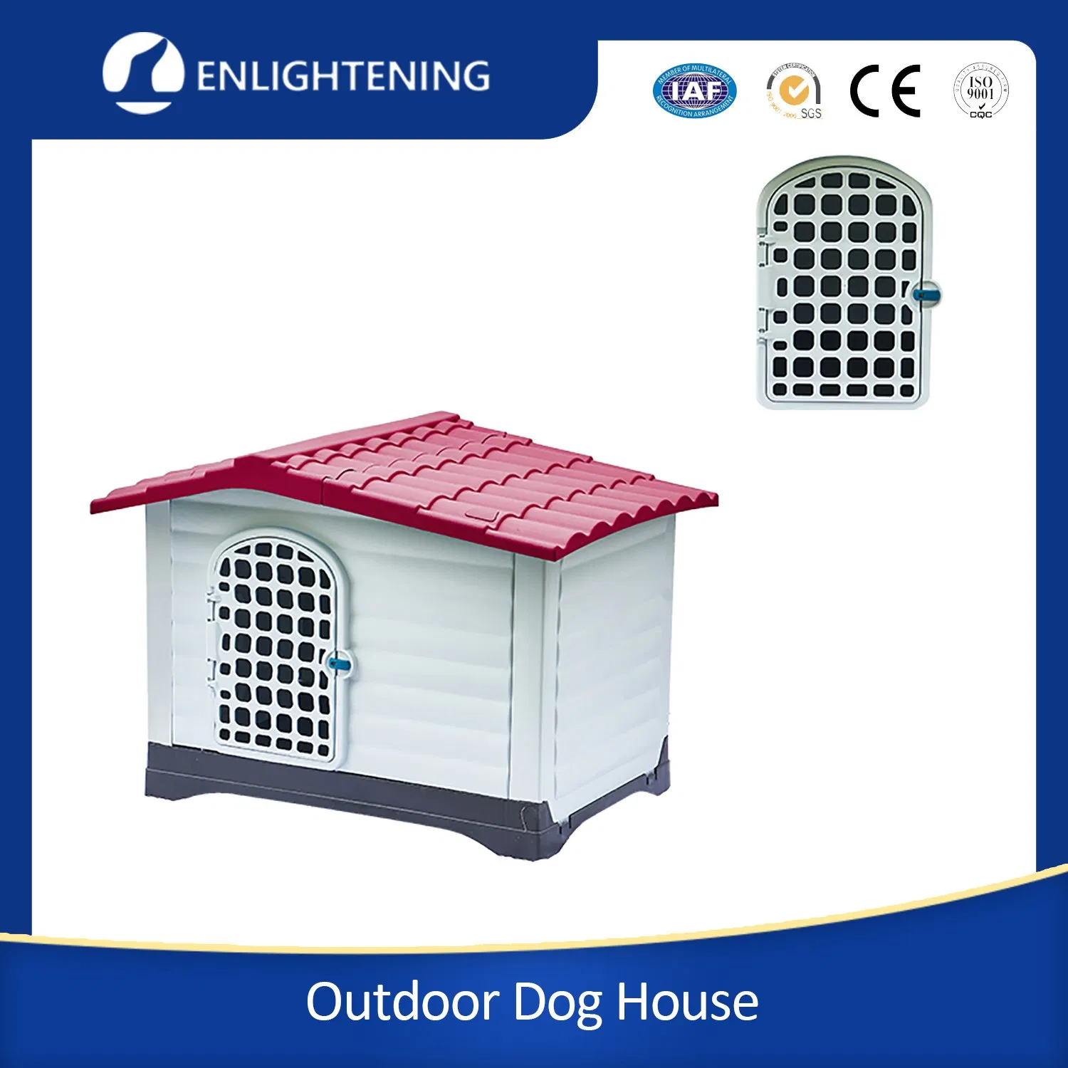 Wholesale Two Doors Outdoor Indoor Waterproof Plastic Pet Dog House Dog Kennel Removable Breathable OEM Custom Modern Luxury Plastic Dog House
