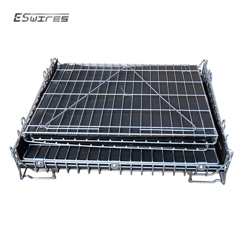 Customized Packaging Foldable Mesh Design Metal Collapsible Crate For PET Preforms Storage