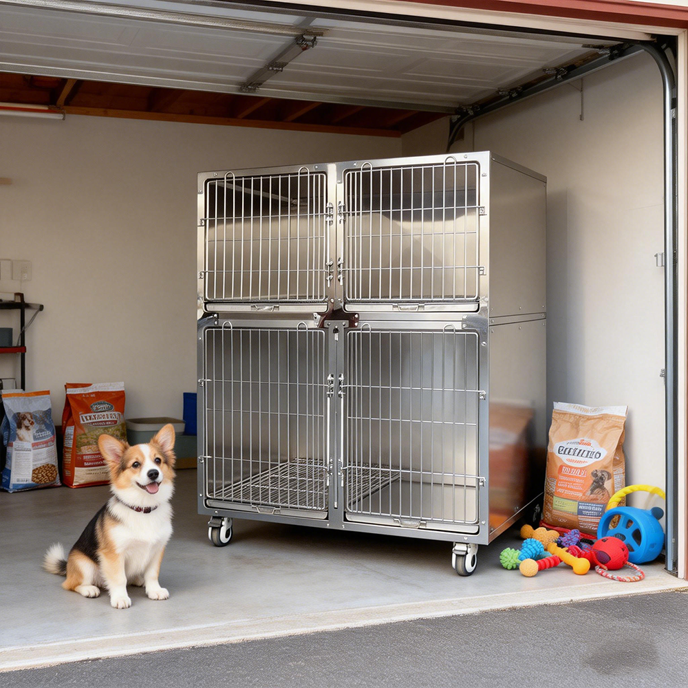 Premium Stainless Steel Dog Cage Heavy Duty Metal Pet Kennel Anti Rust Durable Dog Crate Wholesale Price