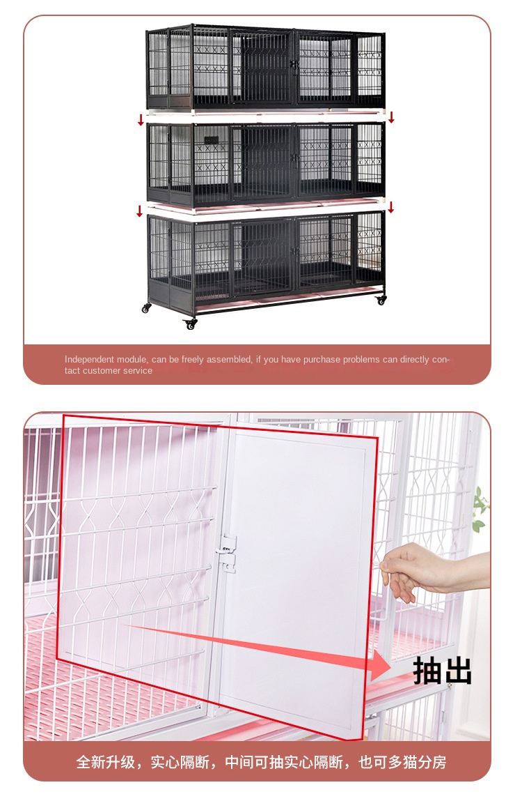 Professional 3-Layer Folding Cat Cage Commercial Breeding Cage