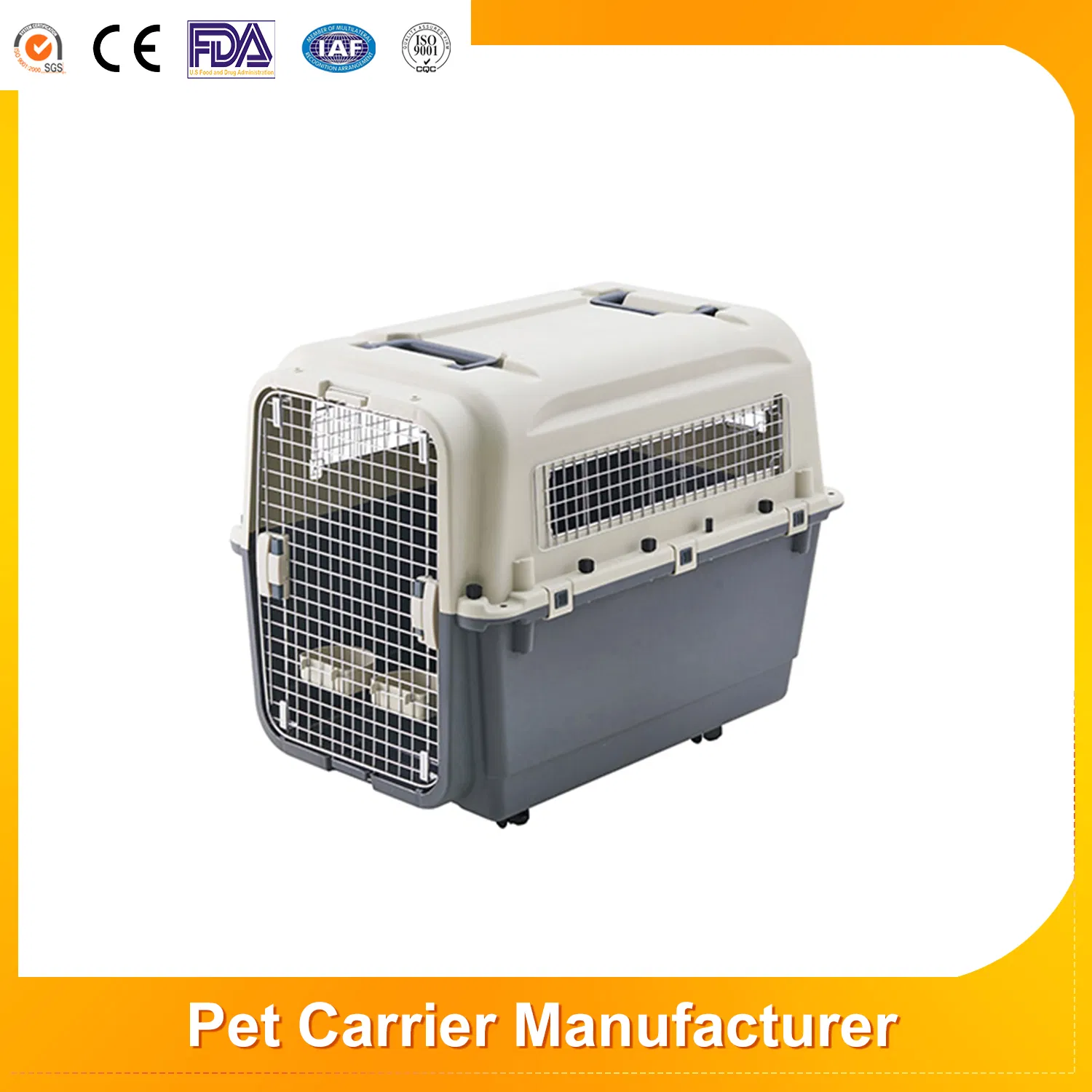 Factory Custom Outdoor Travel Airline Pet Carrier Consignment Collapsible Plastic Supplier Airline Approved Dog Cage
